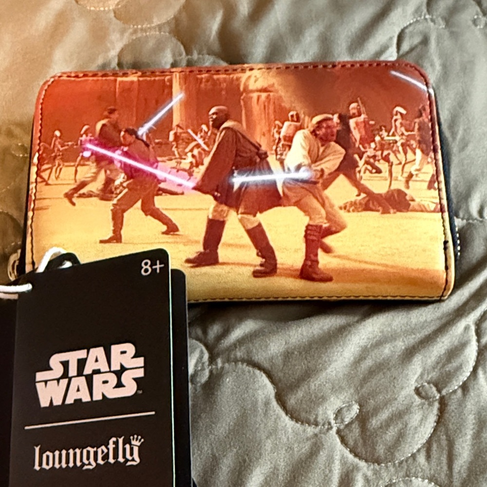 Loungefly Star Wars Lightsaber Graphic Zip Wallet - Black, Red, Green, Yellow - Picture 2 of 11